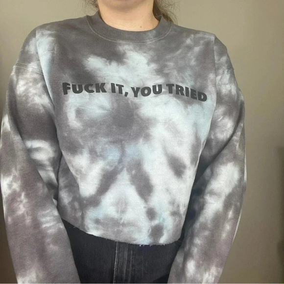 coco + pine F*** It You Tried Cropped Sweatshirt - Picture 3 of 4